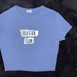Garage Blue Graphic Cropped Tee